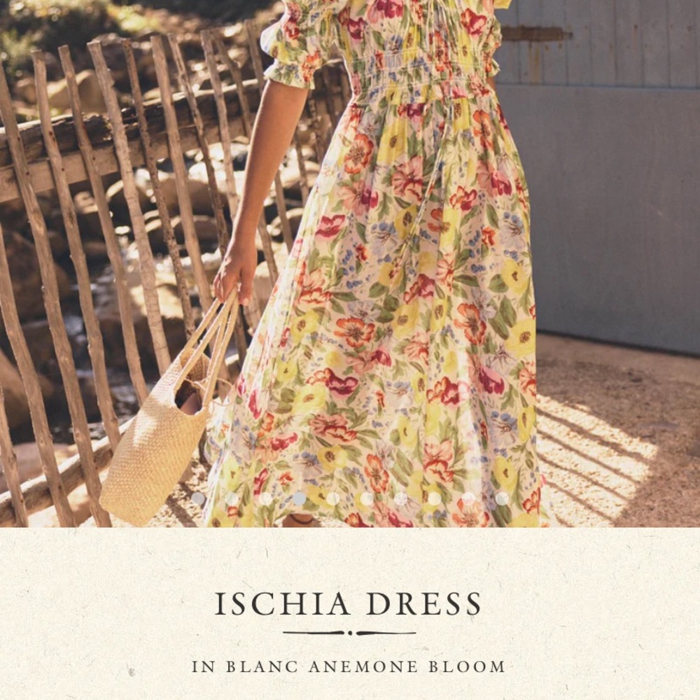 Doen Smocked Midi Dress, size XS